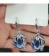 E1752 - Blue Gemstone Retro Earrings