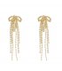 E1755 - French Retro Lace Ribbon Bow Earrings for Women