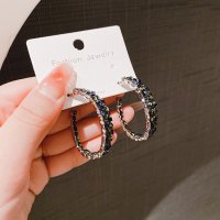 E1759 - Diamond Hoop Earrings for Women