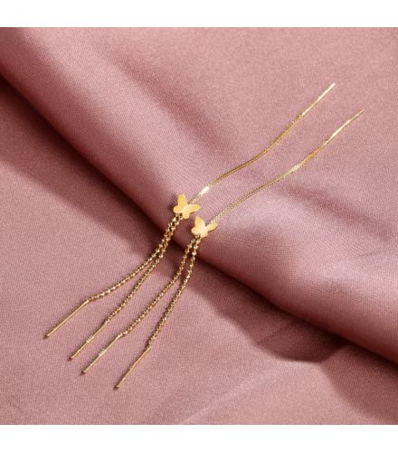 E1761 - Fresh Sweet Butterfly Tassel Earrings
