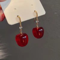 XE145 - Drop Cherry Long Earrings
