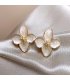 XE149 - Korean Floral Crystal Earrings