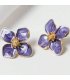 XE150 - Korean Floral Crystal Earrings