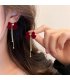 XE158 - Red Butterfly Bow Drop Earrings