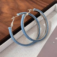 XE163 - Blue Denim Hoop Earrings