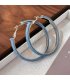XE163 - Blue Denim Hoop Earrings