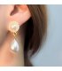 XE169 - Pearl Floral Droplet Earrings