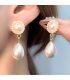 XE169 - Pearl Floral Droplet Earrings