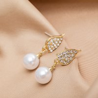 XE170 - Pearl Droplet Angel Wing Earrings