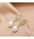 XE170 - Pearl Droplet Angel Wing Earrings XE170 - Pearl Droplet Angel Wing Earrings