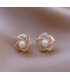 XE194 - Golden Pearl Floral Earrings XE194 - Golden Pearl Floral Earrings