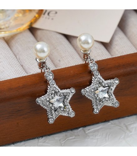 XE215 - Pearl Star Gemstone Earrings