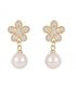 XE222 - Floral Drop Pearl Earrings