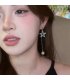 XE227 - Silver Star Drop Earrings