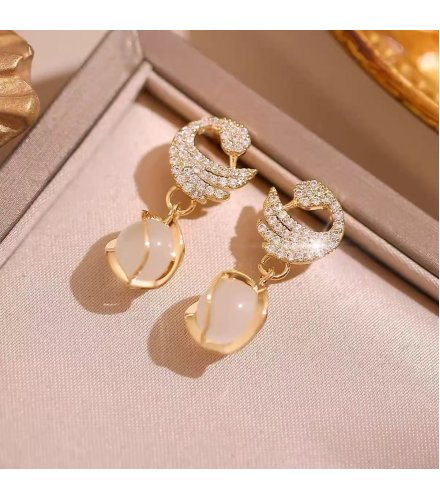 XE230 - Opal Gemstone Drop Earrings