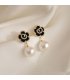XE231 - Black Floral Drop Earrings