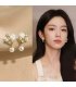 XE240 - Pearl Floral Hanging Earrings