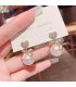 XE242 - Elegant Pearl Heart Drop Earrings