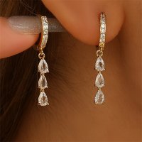 XE251 - Elegant Drop Gemstone Earrings