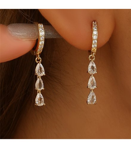 XE251 - Elegant Drop Gemstone Earrings