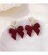 XE257 - Red Bowknot Earrings