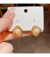 XE258 - Golden Pearl Stud Earrings