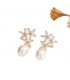 XE281 - Elegant Pearl Floral Earrings