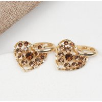 XE286 - Hollow Carved Heart Earrings