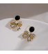 XE289 - Black Bowknot Stud Earrings