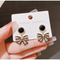 XE289 - Black Bowknot Stud Earrings