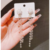 XE295 - Floral Tassel Long Earrings
