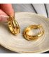 XE302 - Golden Glossy  Hoop Earrings