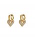 XE304 - Diamond Gold Heart-Shaped Ear Cuffs 