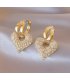 XE304 - Diamond Gold Heart-Shaped Ear Cuffs 