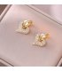 XE304 - Diamond Gold Heart-Shaped Ear Cuffs 