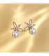 XE307 - French-Style Floral Pearl Earrings