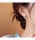 XE320 - Ocean Blue Crystal Sugar Cube Pearl Earrings 