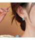 XE320 - Ocean Blue Crystal Sugar Cube Pearl Earrings 