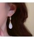 XE325 - White jade drop earrings 