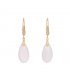 XE325 - White jade drop earrings 