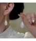 XE325 - White jade drop earrings 