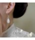 XE325 - White jade drop earrings 
