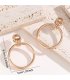 XE331 - European Style Geometric Metal Round Earrings
