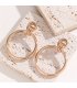 XE331 - European Style Geometric Metal Round Earrings