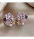 XE332 - Purple Flower Earrings for Women