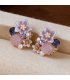 XE332 - Purple Flower Earrings for Women