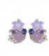 XE332 - Purple Flower Earrings for Women