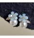 XE335 - Fairy Blue Flower Pearl Earrings for Women
