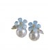 XE335 - Fairy Blue Flower Pearl Earrings for Women