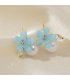 XE335 - Fairy Blue Flower Pearl Earrings for Women
